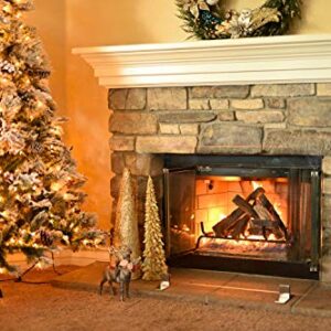 Barton Ceramic Wood Fireplace Decoration 9-Piece of Ceramic Birch Wood Fireplace Log Gas Vented Insert Realistic Logs Set