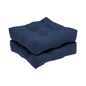 amazon basics tufted outdoor patio square seat cushion 19 x 19 x 5 inches, insignia blue - pack of 2