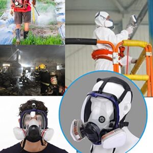 Generies FNWD 17 in 1 Full Face Respirator,Reusable Protective Face Cover with Adjustable Strap Widely Used in Organic Gas,Anti-Dust,Paint Sprayer,Chemical,Woodworking (Eye Protection)