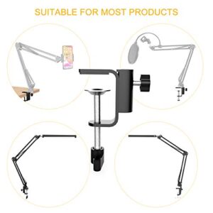 Replacement Aluminum Alloy C-Clamp Desk Light Clamp Mount Holder Cantilever Bracket with 1/4 Inch Thread Hole for Desktop Table Lamp