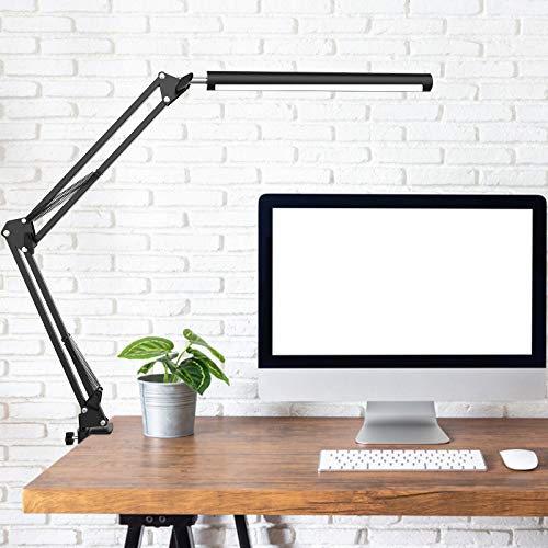 Replacement Aluminum Alloy C-Clamp Desk Light Clamp Mount Holder Cantilever Bracket with 1/4 Inch Thread Hole for Desktop Table Lamp