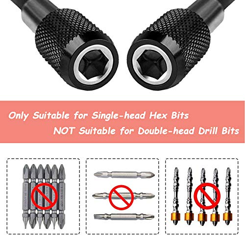 Mesee 3 Pieces Magnetic Extension Chuck Adapter with 1/4 Inch Hex Shank Quick Release Bar Socket Screwdriver Bit Holder Kit for Screws Nuts, 60mm Length