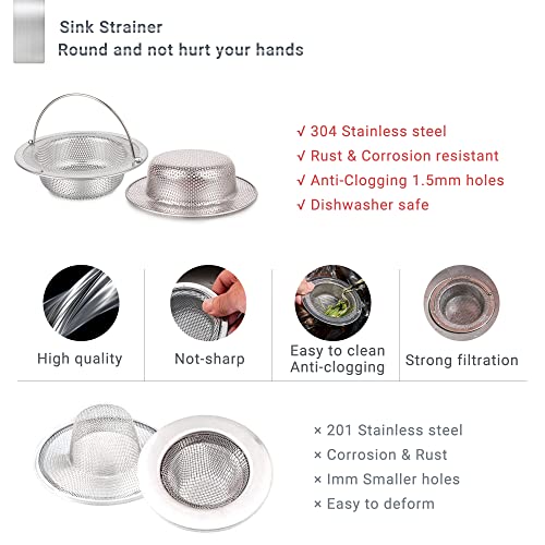 MAEXUS Sink Drain Strainer, Kitchen Sink Strainer, Sink Stopper, Drain Stopper Used to Prevent Clogging of Kitchen Sinks (4.5 Inches in Diameter)