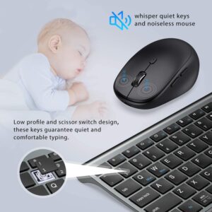 iClever DK03 Bluetooth Keyboard and Mouse, Rechargeable Dual-Mode (Bluetooth 4.2 + 2.4G) Wireless Keyboard and Mouse Combo, Ultra-Slim Multi-Device Keyboard for Mac, iPad, Apple, Android, Windows