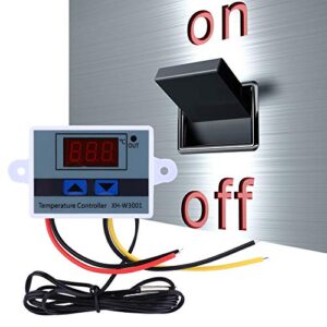Vipxyc Temperature Controller, 12V 120W Anti-Interference with Sensitive Sensor Probe for Temperature Control Protection Thermostat Switch