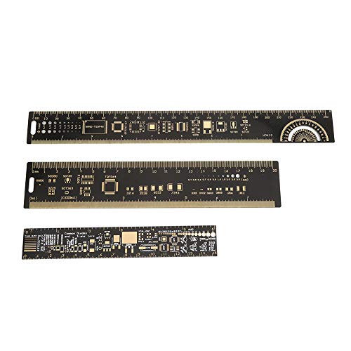 Multifunctional Ruler, 3Type of Set 15/20/25cm 6.3/7.87/10.23 inch PCB Ruler Electronic Engineers Multifunctional Ruler Printed Circuit Board Ruler