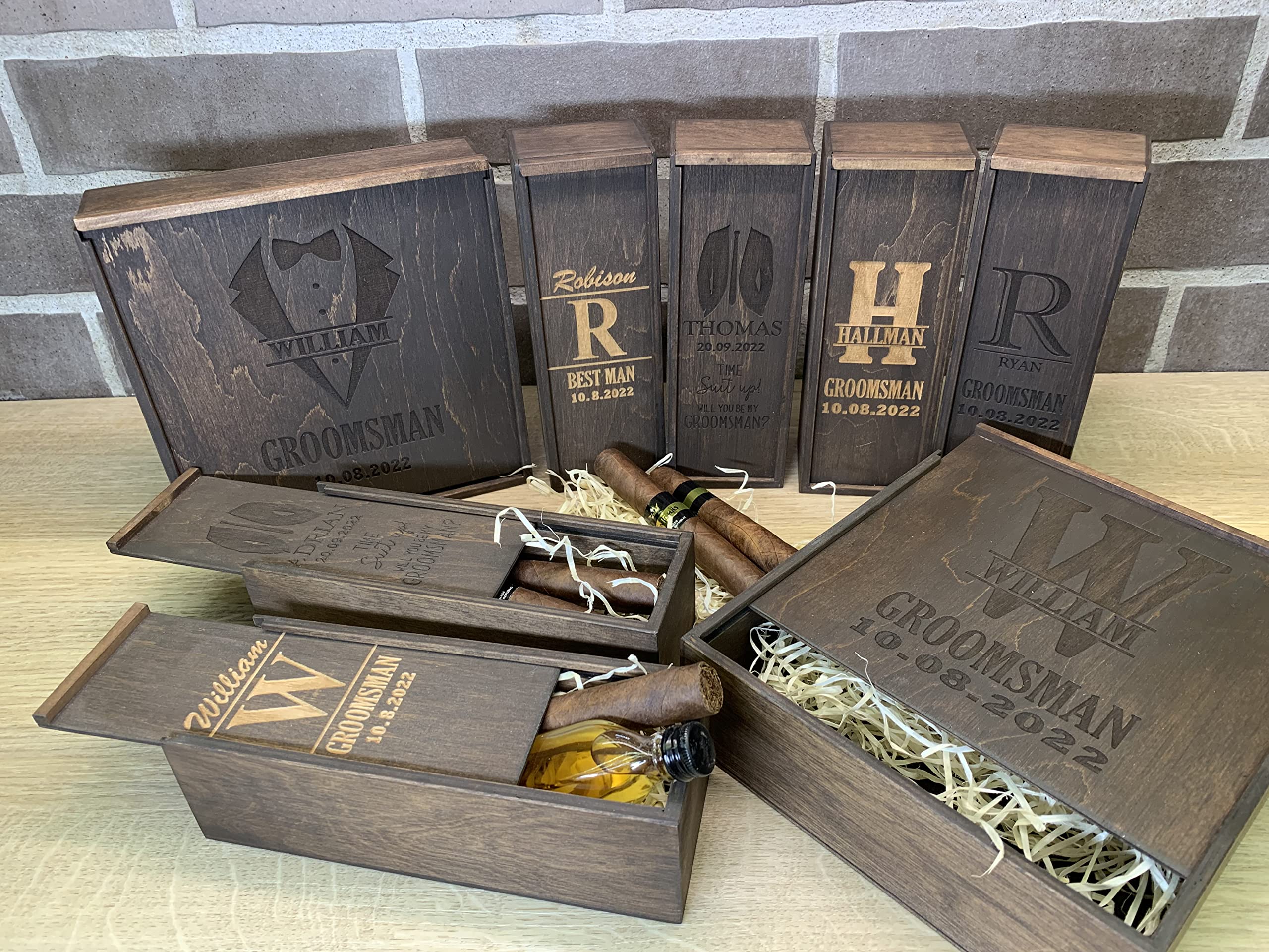 Personalizable Groomsmen Gift Box, Groomsmen Proposal, Best Man Proposal, Father of Bride Gift, Cigar Gift Box, Father of Groom Gift, Keepsake box