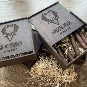 Personalizable Groomsmen Gift Box, Groomsmen Proposal, Best Man Proposal, Father of Bride Gift, Cigar Gift Box, Father of Groom Gift, Keepsake box