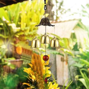 3 Pieces Feng Shui Wind Bell Lucky Wind Chimes Chinese Metal Bell Vintage Dragon and Fish Feng Shui Hanging Chime for Good Luck, Safe, Home Garden Patio Hanging Decoration, 3 Bells, 6 Bells