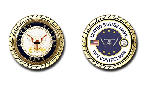 Military Productions,Inc. US Navy Fire Controlman Challenge Coin - Officially Licensed