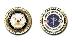 us navy construction electrician challenge coin - officially licensed