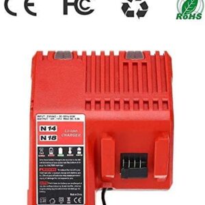 Lithium-ion Battery Charger Multi Voltage Charger Replacement for Milwaukee M18 14.4V-18V 48-11-1850 48-11-1840 48-11-1815 48-11-1828