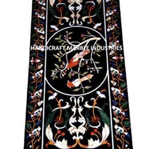 48" x 30" Inch Marble Inlay Table Bird Inlay Pietra Dura Design Rectangle Coffee Table, Accent Table, Center Table, Hallway Table, Entryway Table