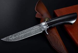 perkin handmade fixed blade hunting knife with sheath hbf