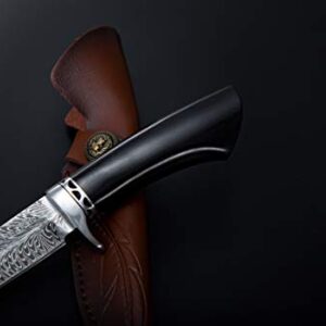 Perkin Handmade Fixed Blade Hunting Knife With Sheath HBF