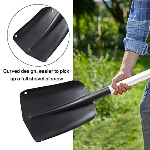 Retractable Snow Shovel, Portable Folding Shovel, Aluminum Alloy Car Shovel, Suitable for Cars, Camping, Gardens and Other Outdoor Activities (Black #1)