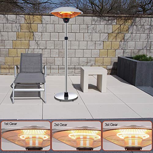 SOARRUCY Patio Heaters for Outdoor - Stainless Steel Outdoor Heater 3 Levels Adjustable Power Waterproof, Dump Power Off Outdoor Heaters for Patio