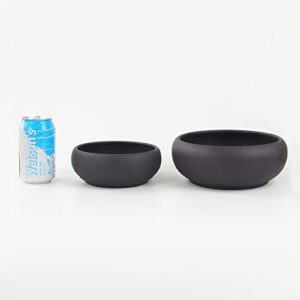 Happy Bonsai 2 pc 6" + 8" Unglazed Round Ceramic Succulent Planter Pot Set
