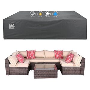 akefit patio furniture cover outdoor sectional furniture covers waterproof dust proof furniture lounge porch sofa protectors d128 x w83 x h28
