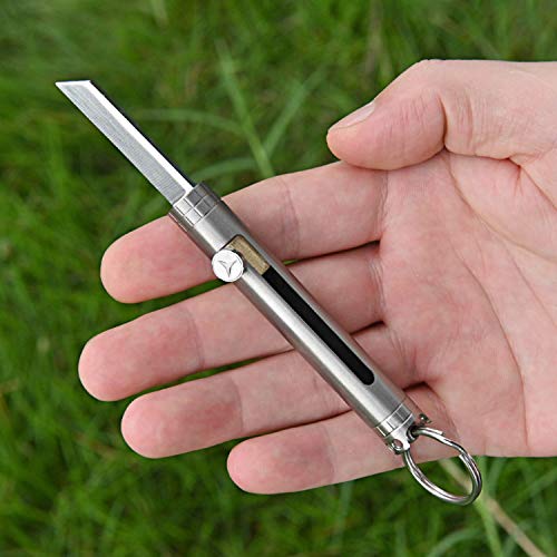 SZHOWORLD Titanium Mini Utility Knife - EDC Pocket Knife, Small Compact Box Cutter with Special High Carbon Alloy Steel, Upgraded Version