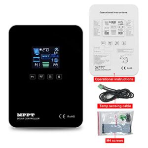 MPPT Charge Controller 60A +WIFI Cloud Moduel，12V/24V Auto Max Input 100V, 780W/1560W for Lead-Acid, Lithium Battery Charging , Common Negative. Support PC Software【WiFi module cloud APP monitoring 】