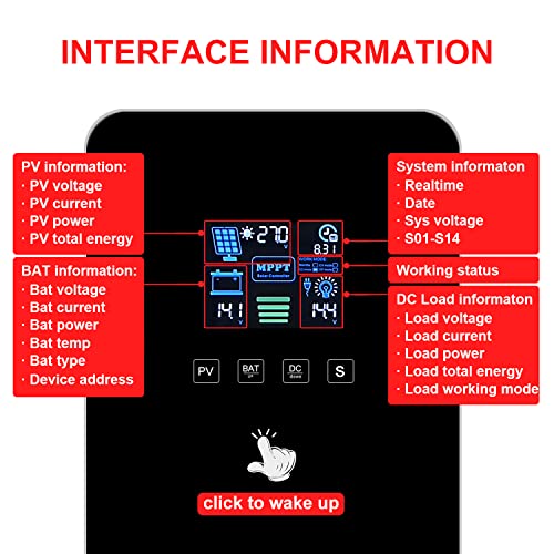 MPPT Charge Controller 60A +WIFI Cloud Moduel，12V/24V Auto Max Input 100V, 780W/1560W for Lead-Acid, Lithium Battery Charging , Common Negative. Support PC Software【WiFi module cloud APP monitoring 】