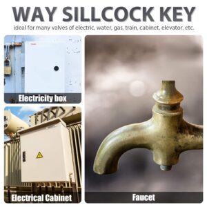 2 Pieces 4 Way Sillcock Key Steel Sillcock Wrench Water Utility Key for Hose Bib Spigot Valve (Silver)