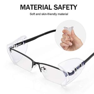 2 Pairs Side Shields for Prescription Glasses, Safety Glasses Side Shields for Eye Protection, Slip on Side Shields for Eye Glasses, Fits Most Small to Large Eyeglasses