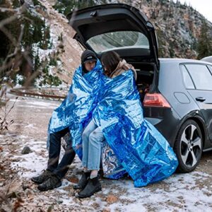 Oceas Outdoor Mylar Emergency Blankets 4 Pack of Extra Large Thermal Foil Space Blankets for Camping, Hiking, Marathon, and Car Use - Reflective Heavy Duty Survival Blanket