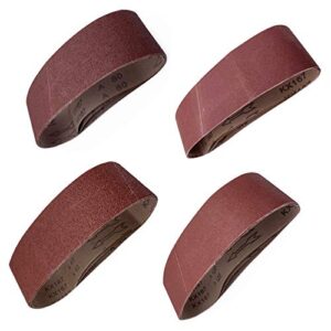 taokyid 24 pcs 3x24 sanding belts, sandpaper for 3 x 24 inch belt sander,6 each of 40 80 120 240 grits