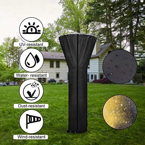 Patio Heater Cover Waterproof Upgraded Oxford Fabric with Zipper and Storage Bag,Standup Outdoor Heater Covers Has Dustproof,UV-Resistant,Wind-Resistant,Features 89'' x 34" x 19" 36 Months of use