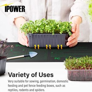 iPower 48" x 20.75" Seeding Heat Mat with Thermostat Temperature Adjustable Knob Durable Warm Hydroponic Plant Germination Starting Pad, Black