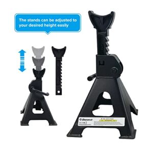 Donext Jack Stands 3 Ton (6,500 lb) Capacity Steel, 1 Pair Black Lifting Stand Adjustable Jack Stands