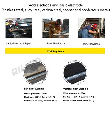 Riland ARC 160 GS Arc Welder Dual 110V/220V IGBT Inverter MMA stick welding machine Arc force. Hot start, Anti-sticking