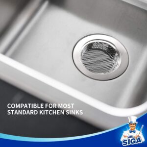 MR.SIGA Kitchen Sink Strainer, Stainless Steel Sink Drain Strainer, Dishwasher Safe, Outer Diameter4.4 inch/11.2cm, Inner Diameter 3 inch/7.6cm, Pack of 3