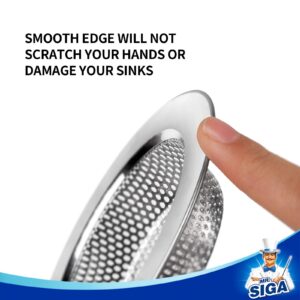 MR.SIGA Kitchen Sink Strainer, Stainless Steel Sink Drain Strainer, Dishwasher Safe, Outer Diameter4.4 inch/11.2cm, Inner Diameter 3 inch/7.6cm, Pack of 3