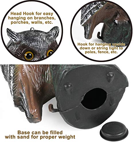 Galashield Owl Decoy | Plastic Owls to Scare Birds Away | Owl Statue for Garden & Outdoors