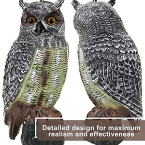 Galashield Owl Decoy | Plastic Owls to Scare Birds Away | Owl Statue for Garden & Outdoors