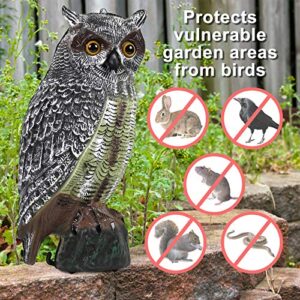 Galashield Owl Decoy | Plastic Owls to Scare Birds Away | Owl Statue for Garden & Outdoors