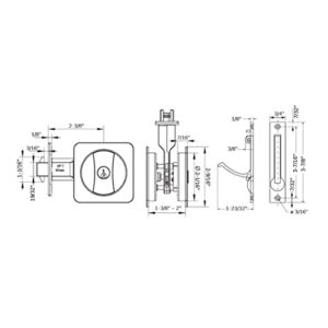 Delaney Hardware 370106 Chrome Contemporary Privacy Square Pocket Lock Polished