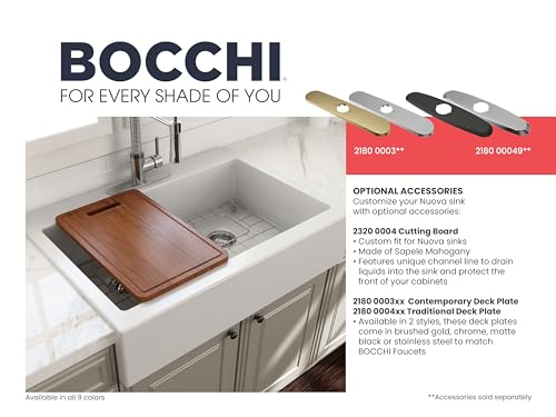 BOCCHI Nuova Apron Front Drop-In Fireclay 34 in. 50/50 Double Bowl Kitchen Sink with Protective Bottom Grids and Strainers in White