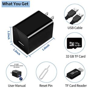 Hidden Camera USB Charger Spy Cam HD 1080p Nanny Cam with Motion Detection, Spy Camera Charger for Home Security, Support Max 128 GB SD Card