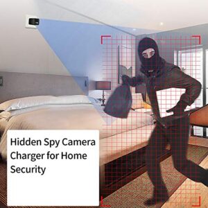 Hidden Camera USB Charger Spy Cam HD 1080p Nanny Cam with Motion Detection, Spy Camera Charger for Home Security, Support Max 128 GB SD Card