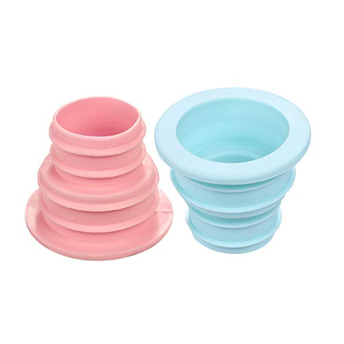 AKOAK 1 Pack Drainpipe Hose Silicone Plug Blue Pink Soft Round Sealing Hose Sewer Sealing Ring Silicone Ring Washing Machine Drainage Multipurpose Connector for Bathroom Kitchen Laundry Tub (blue)