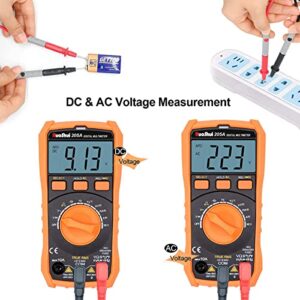 Ruoshui Auto Ranging Digital Multimeter,Electrical Voltmeter Measuring Voltage,Resistance,Temperature,Voltage Multi Tester with NCV Function Tests Current,Battery and Diode,205A