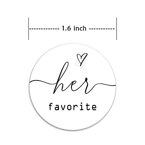 ZLKAPT 60pcs His Favorite and 60pcs Her Favorite Stickers Wedding Favor Labels - black white Wedding Favor Stickers His & Her Favorite - Unique gift idea for shower, party