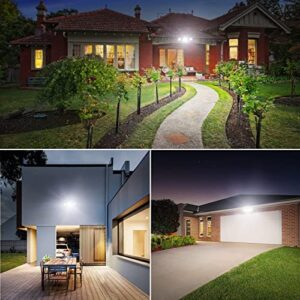 Onforu 55W Flood Light Outdoor, 5500LM Super Bright Security Lights Switch Controlled, 3 Adjustable Heads, IP65 Waterproof, 6500K