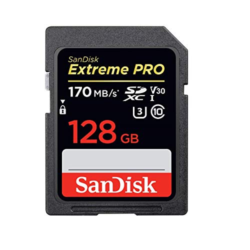 SanDisk Extreme Pro 128GB SDXC Card for Canon Camera Compatible with EOS M50 Mark II, EOS Ra Class 10 UHS-1 (SDSDXXY-128G-GN4IN) Bundle with (1) Everything But Stromboli 3.0 SD Memory Card Reader