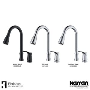 Karran Hillwood Single-Handle Two-Hole Pull-Down Sprayer Kitchen Faucet in Stainless Steel