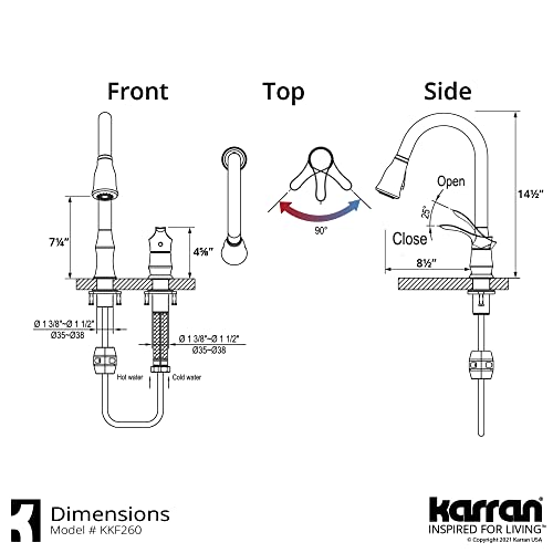 Karran Hillwood Single-Handle Two-Hole Pull-Down Sprayer Kitchen Faucet in Stainless Steel